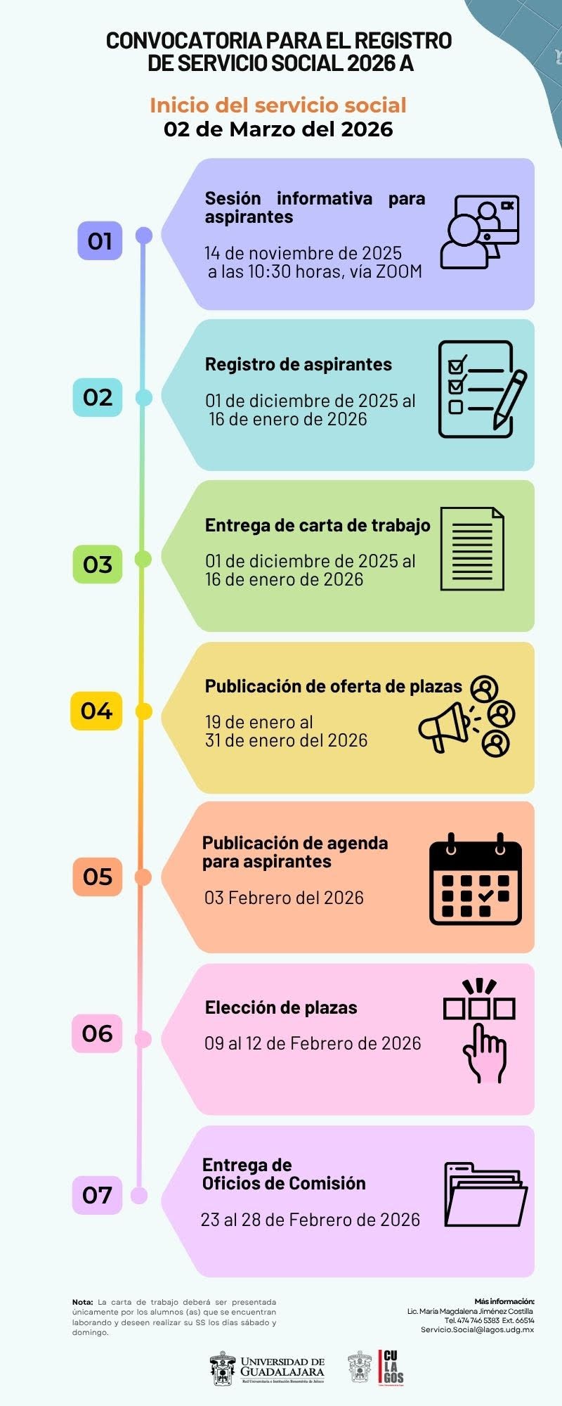 Convocatoria vigente de servicio social
