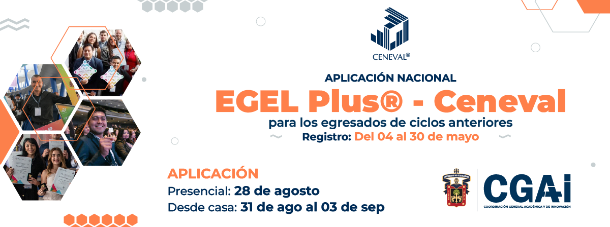 Banner Aplicación nacional de los EGEL-PLUS de agosto 2026