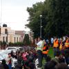 La comunidad se encaminó al punto de reunión de la sede Lagos de Moreno