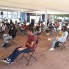 Los estudiantes se presentaron en un espacio abierto y mantuvieron sana distancia