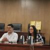 Los estudiantes de Colombia y Bolivia en su exposición