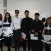 Alumnos con la vestimenta para atender el maid café 
